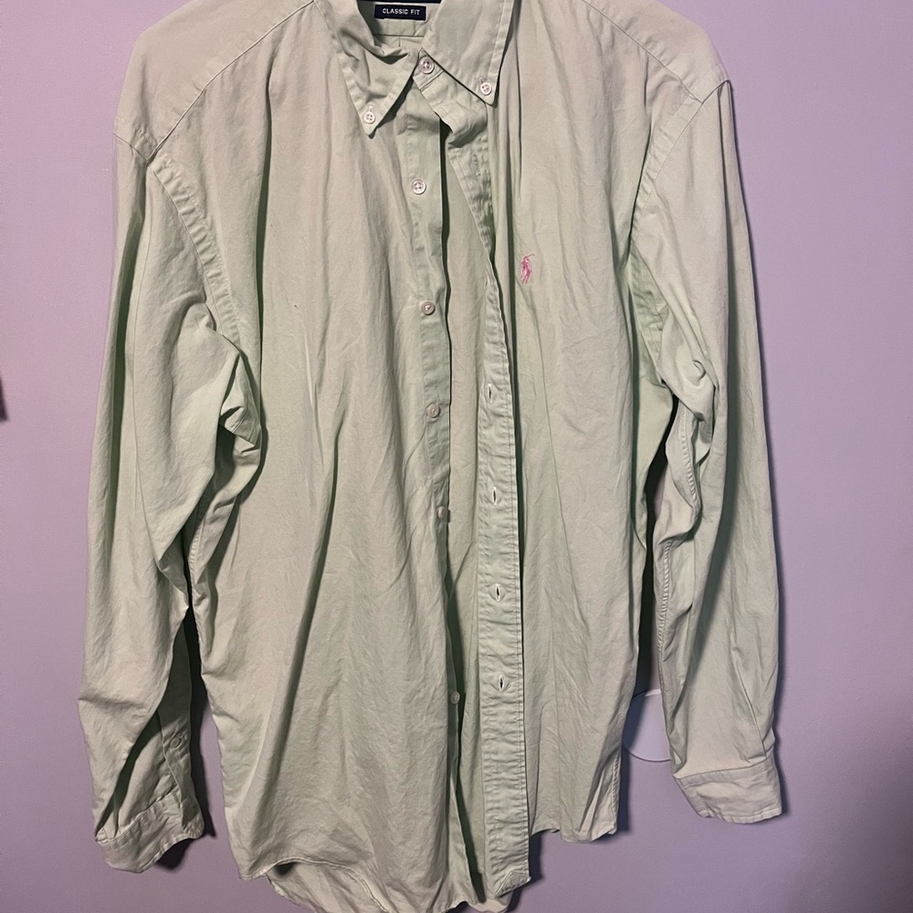 Polo by Ralph Lauren Pastel Green Button-Down Shirt